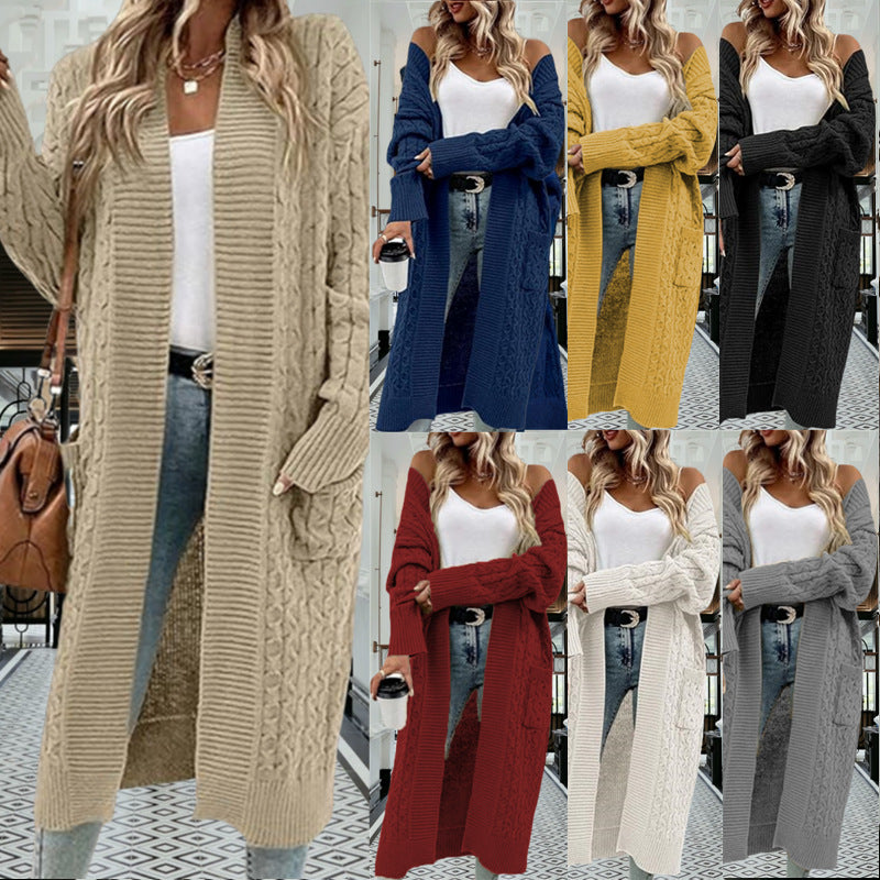 Cardigan femme en tricot épais avec design ouvert et poches pratiques Chic & Stil
