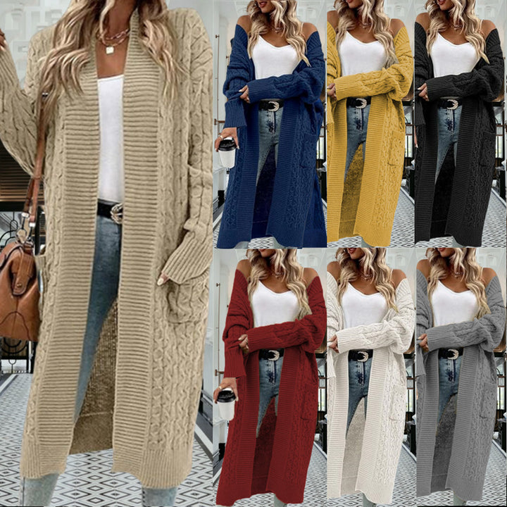 Cardigan femme en tricot épais avec design ouvert et poches pratiques Chic & Stil