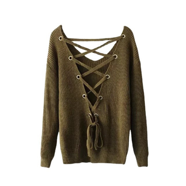 Casual knit sweater for women with modern back neckline Lune Londonl