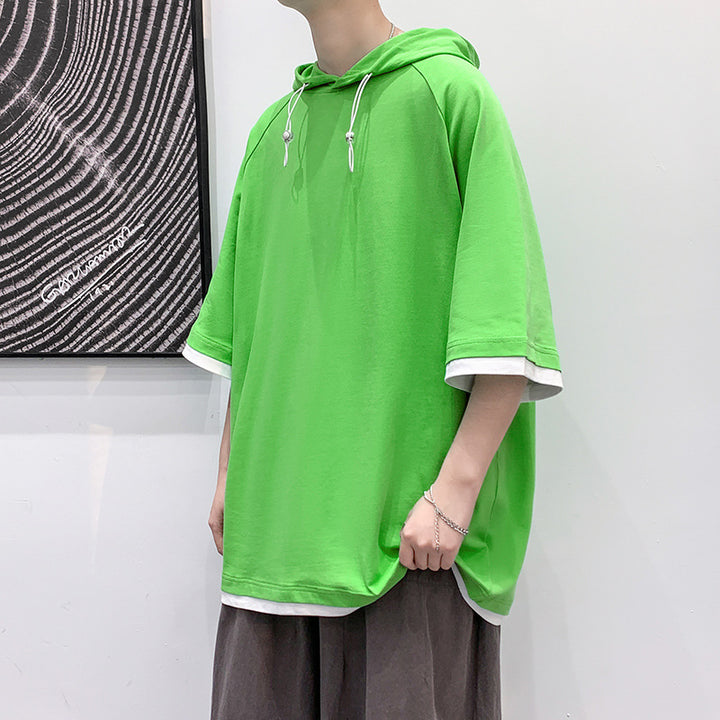 Oversized T-shirt for men with hood and breathable properties Lune London