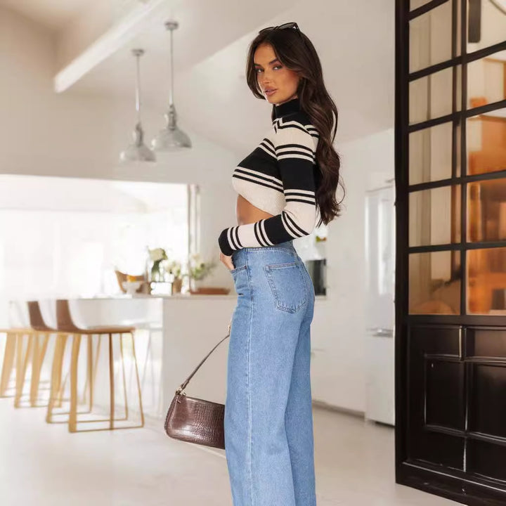 High-waisted wide-leg jeans for women Lune London