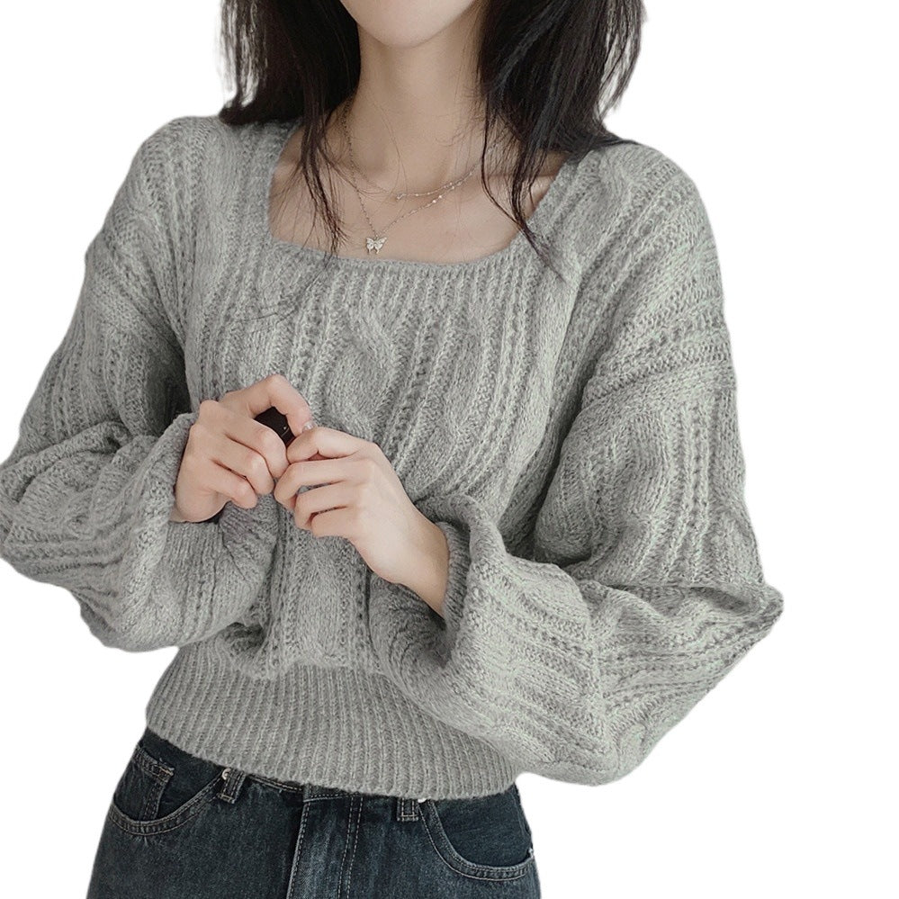 Cozy knitted sweater for women with cable pattern Lune London