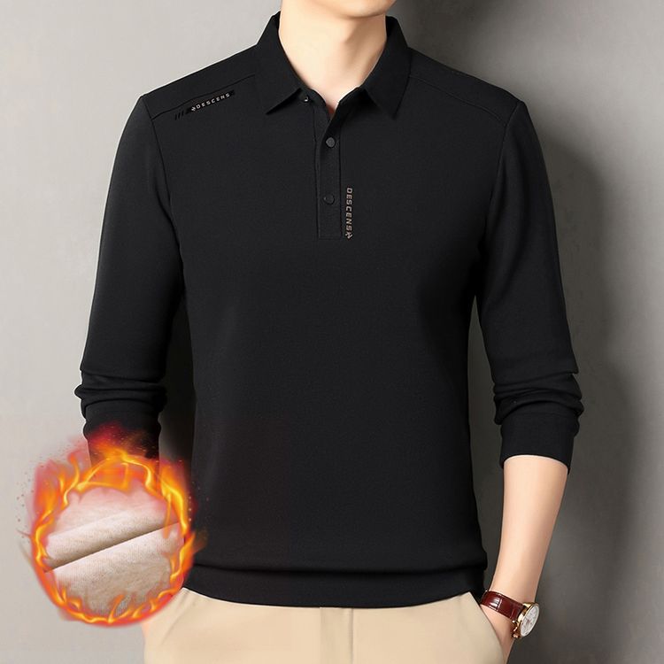 Fashionable long-sleeve polo shirt for men with highly functional material Lune London