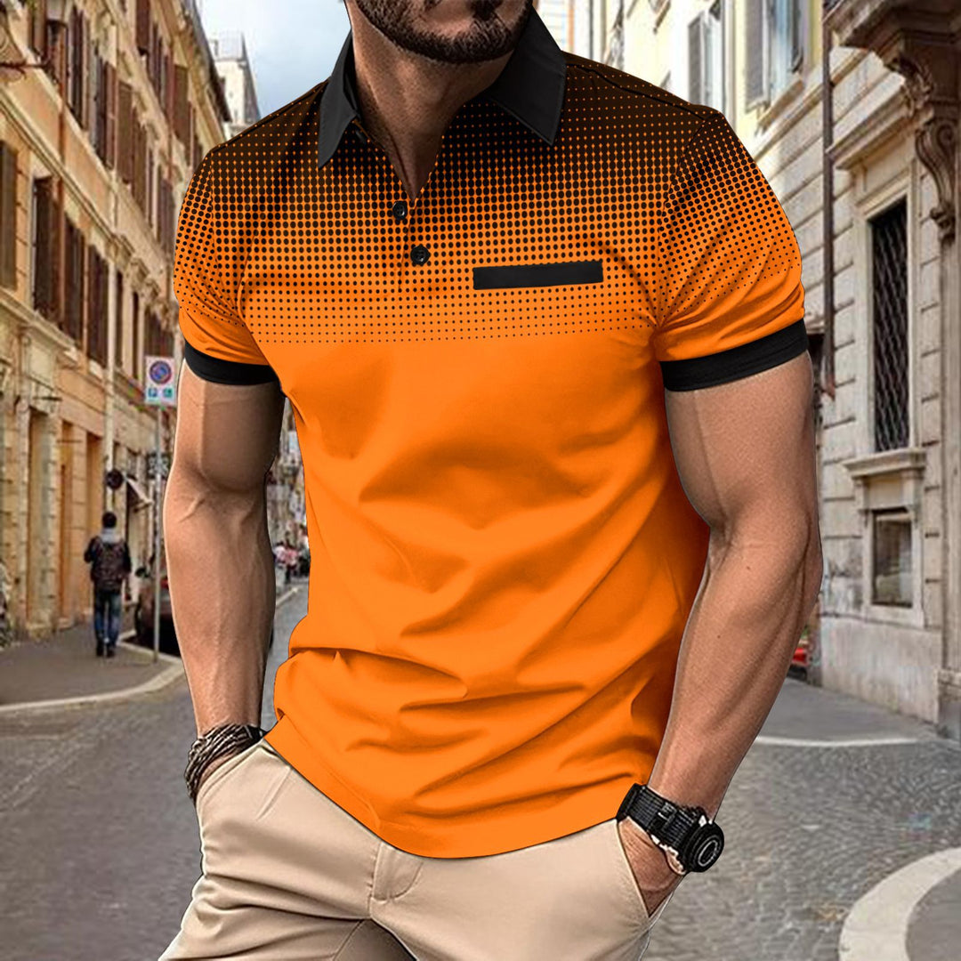 Short-sleeve polo shirt for men with gradient pattern Lune London