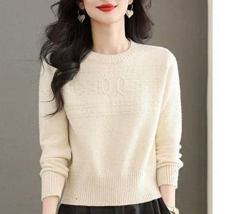 Pull en tricot à la mode pour femmes avec motif en cables fins Chic & Stil