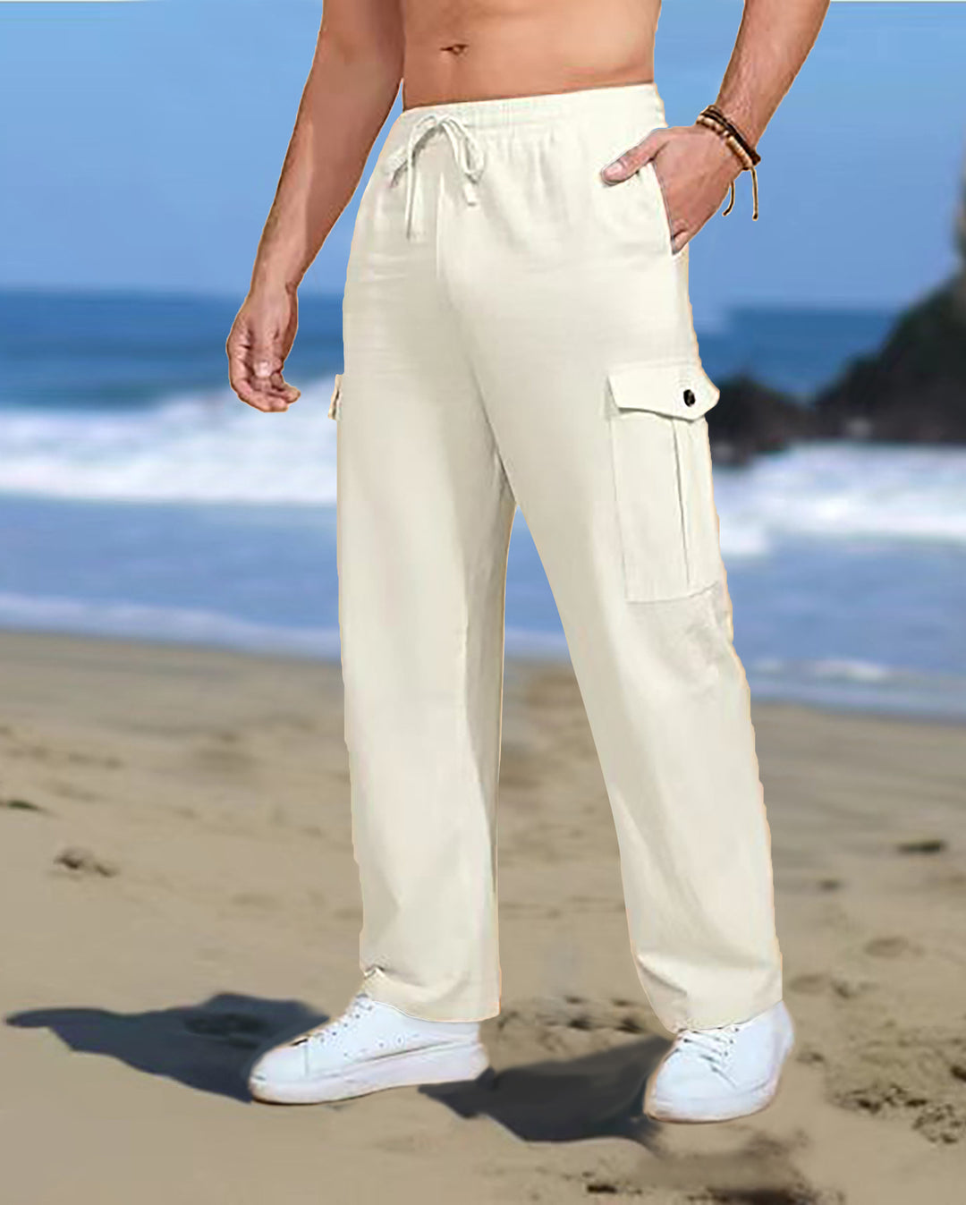 Men's cargo pants with convenient pockets and elastic waistband Lune London