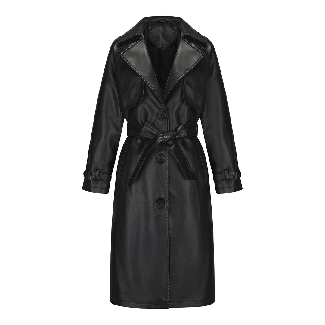 Fashion trench coat for women in high-quality faux leather Lune London