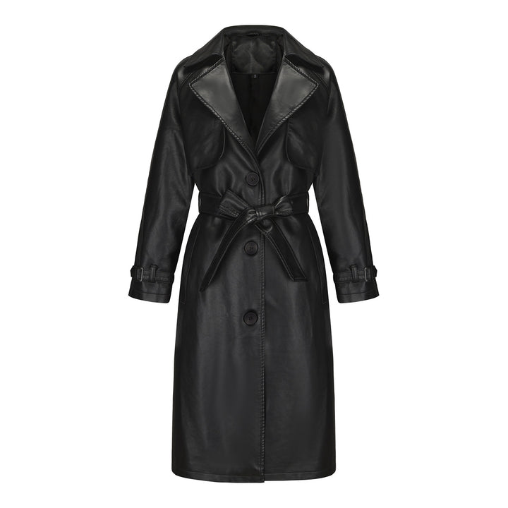 Fashion trench coat for women in high-quality faux leather Lune London