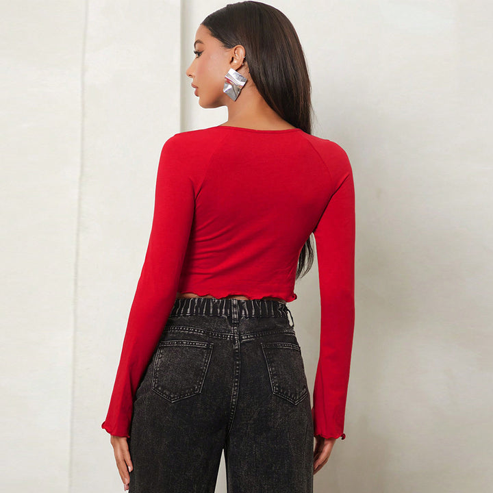 Short shirt for women with charming gathering elements and long sleeves Chic & Stil