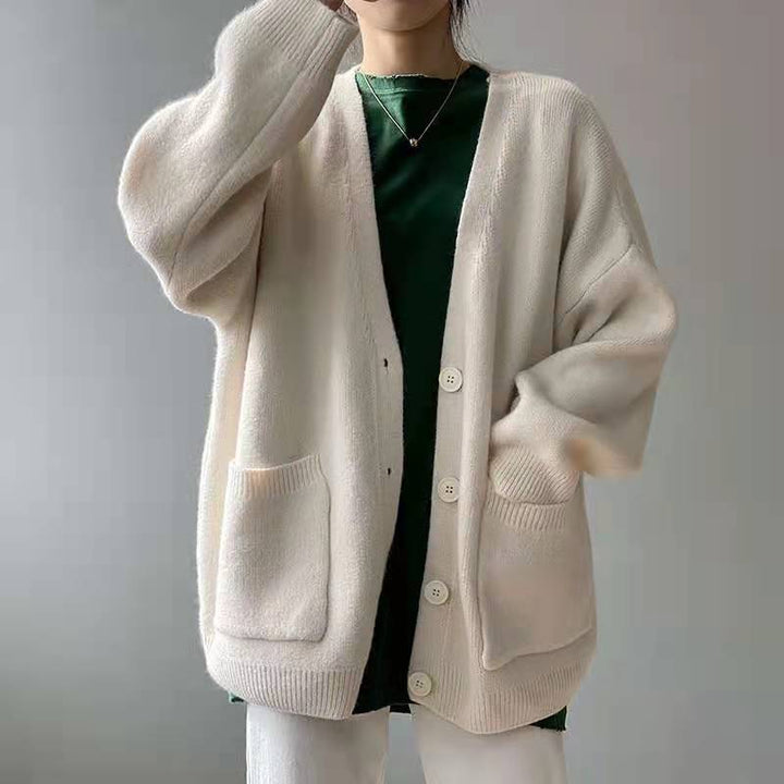 Cardigan femme avec col en V et poches pratiques Chic & Stil 1771687738