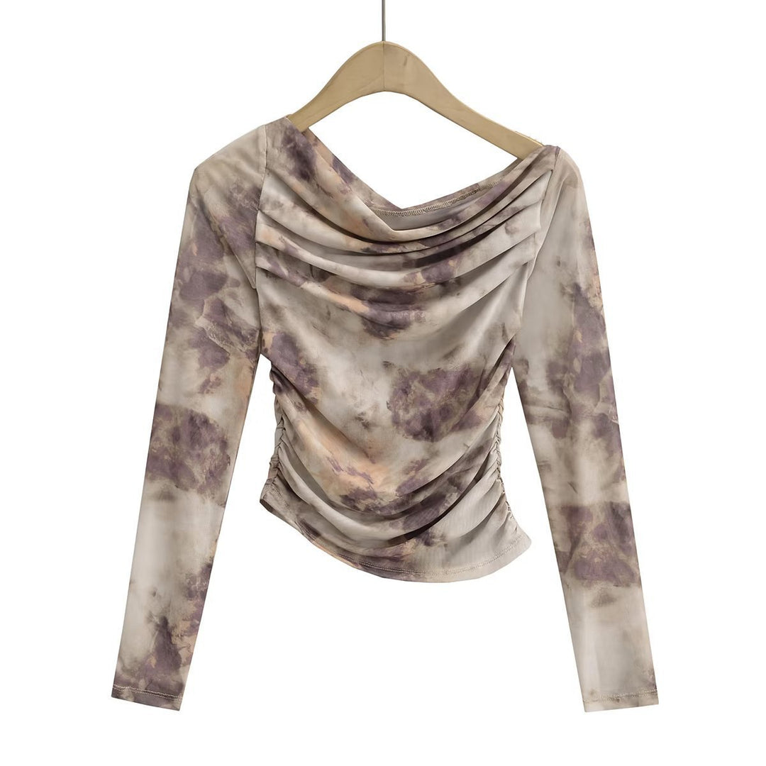 Women's Elegant Long Sleeve Top with Gathered Design Chic & Stil