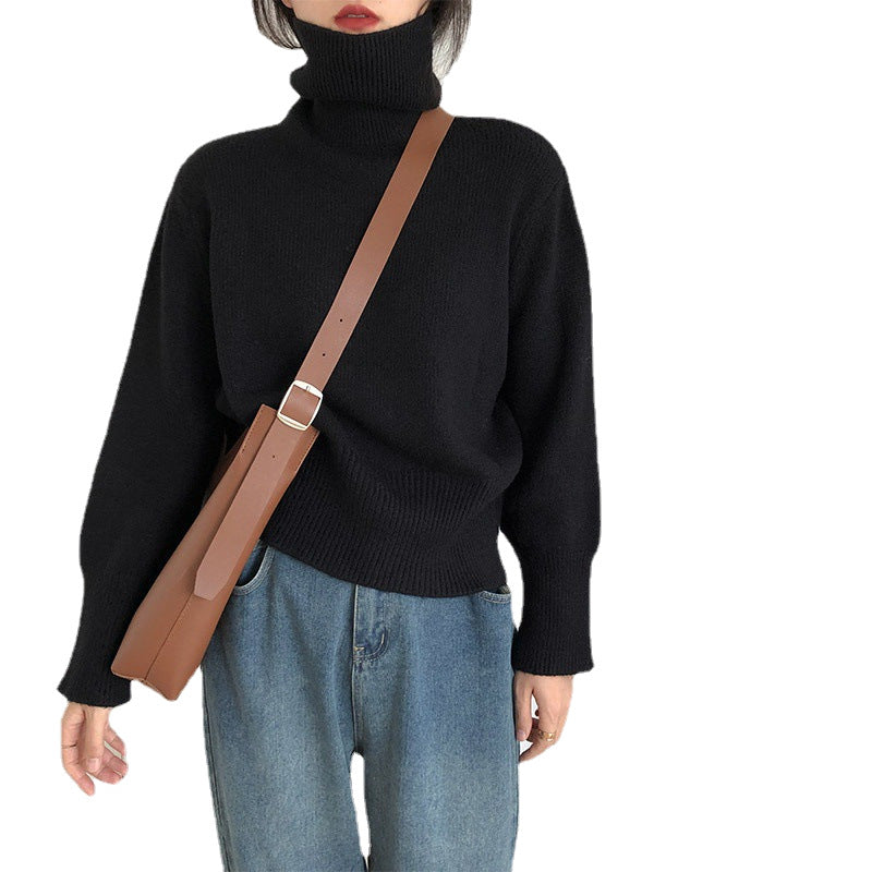 Pull à col roulé féminin à la mode en tricot doux Chic & Stil