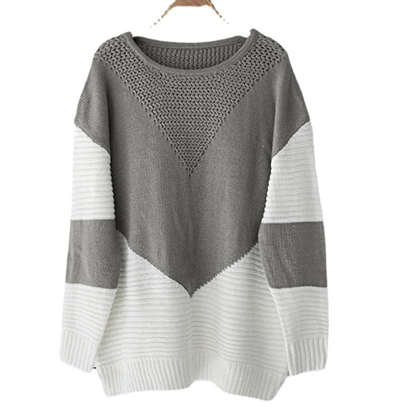 Knitted sweater with geometric patterns and textured fabric for women Lune London