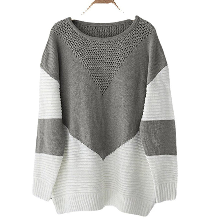 Knitted sweater with geometric patterns and textured fabric for women Lune London