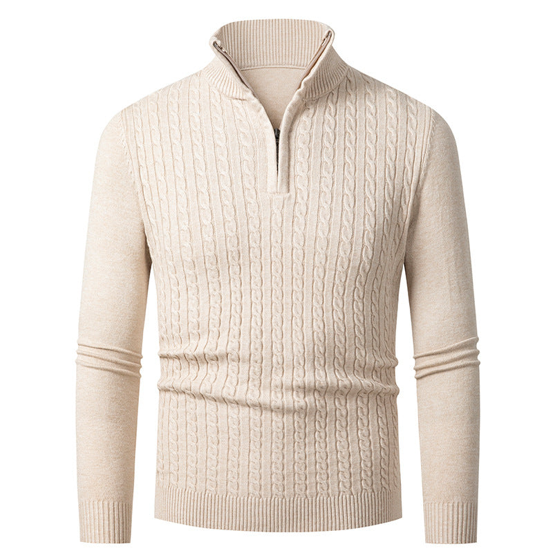 Fine knit sweater for men with trendy zipper Lune London