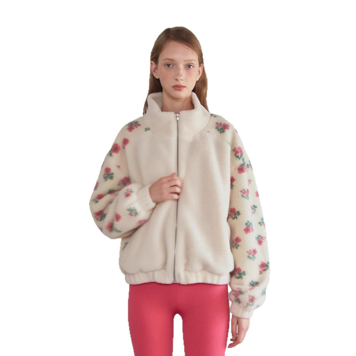 Ladies cozy fleece sweater with floral design Lune London