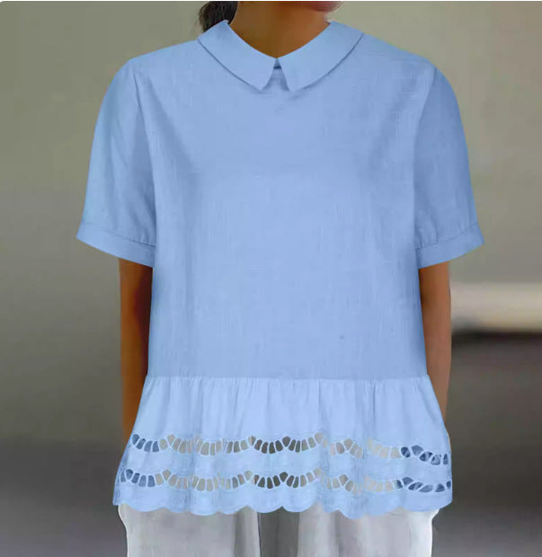 Elegant lace hem blouse Lune London for women
