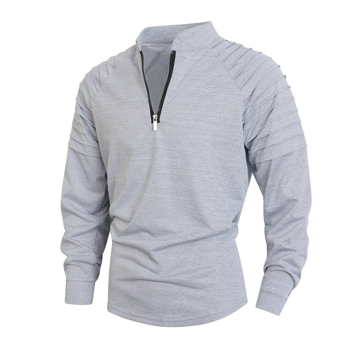 Men's long sleeve shirt with modern high collar and zipper Lune London