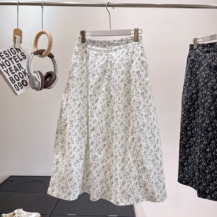 Jupe midi pour femmes avec motif floral et taille élastique Chic & Stil