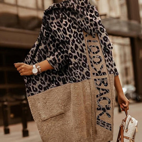 Women's Oversized Leopard Print Cardigan Lune London