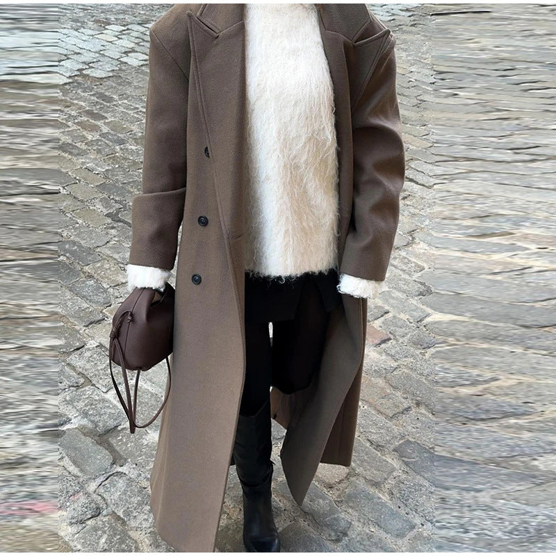 Manteau en laine pour femmes élégant à double boutonnage Chic & Stil