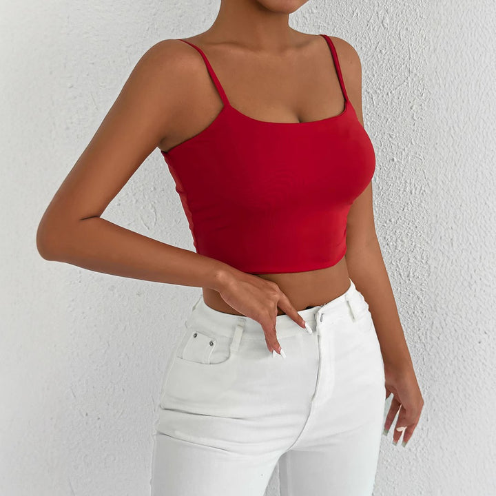 Ladies Fitted Crop Top made of elastic material with spaghetti straps Lune London