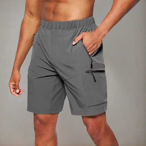 Functional shorts for men with elastic waist and practical zip pockets Lune London