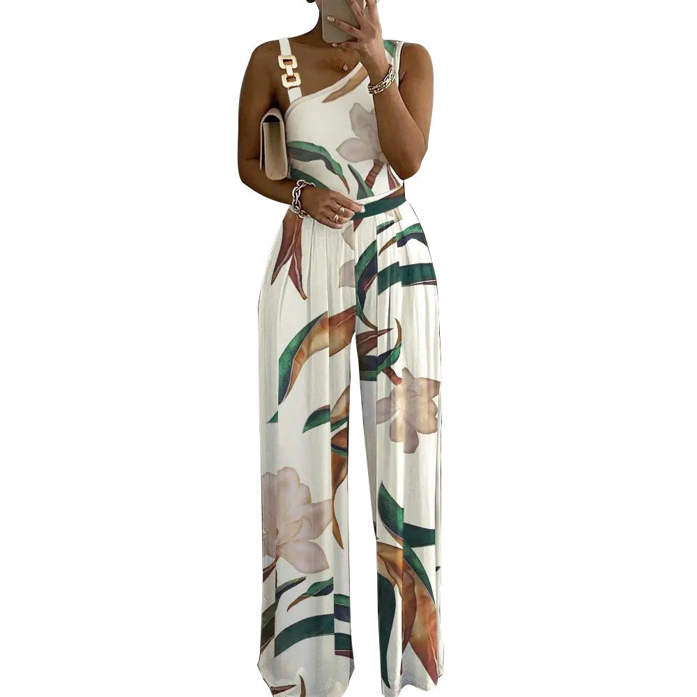 Ladies Maxi Jumpsuit Floral Print Lune London