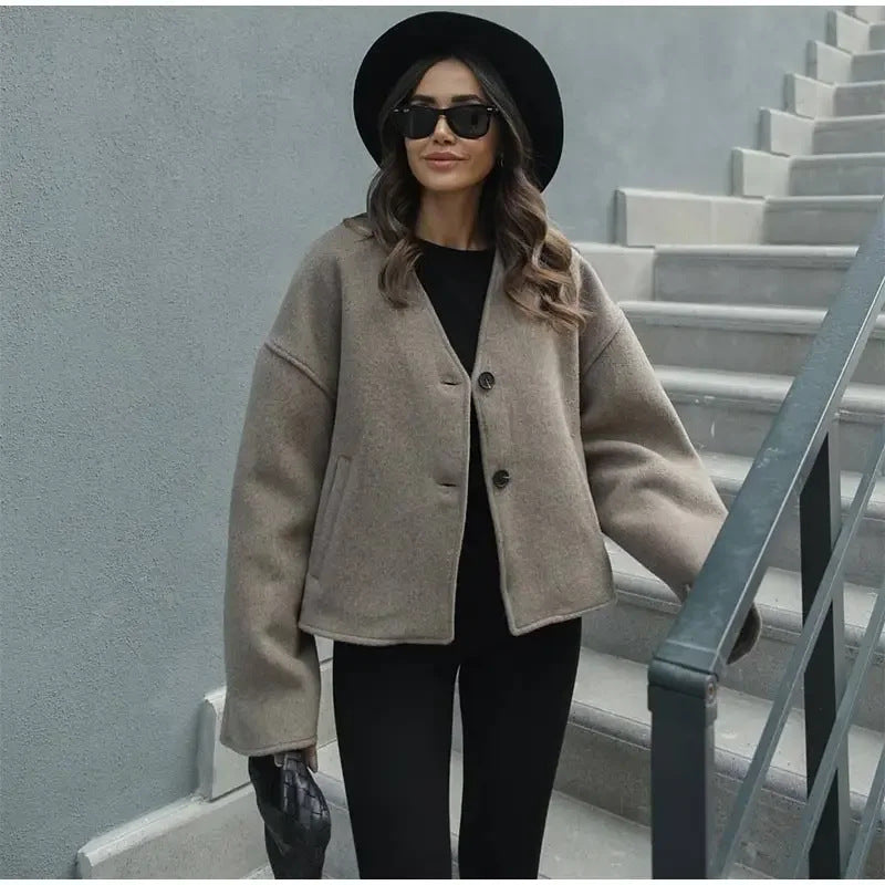 Ladies oversized wool-blazer Lune London