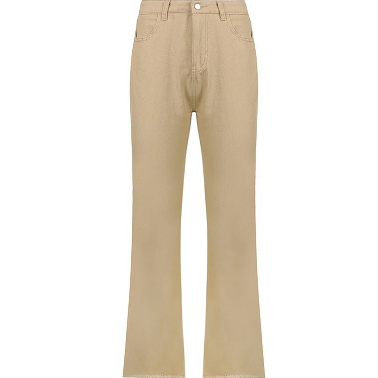 Women wide high-waist jeans in a casual cut with elegant tailoring Lune London