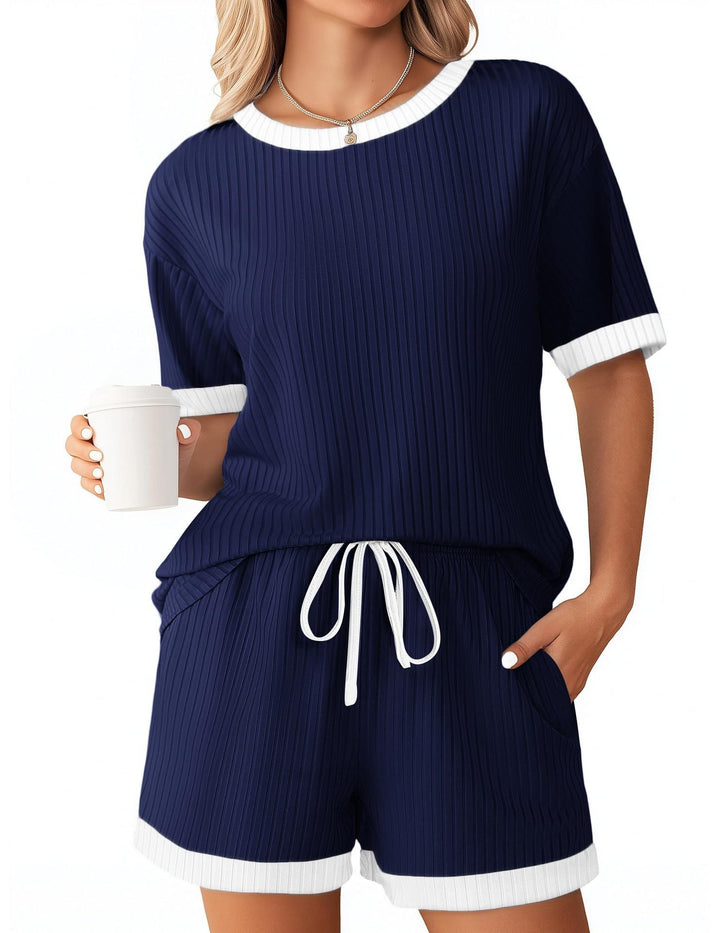 Women's Comfortable Leisure Set with Ribbed Texture and Elastic Waistband Lune London
