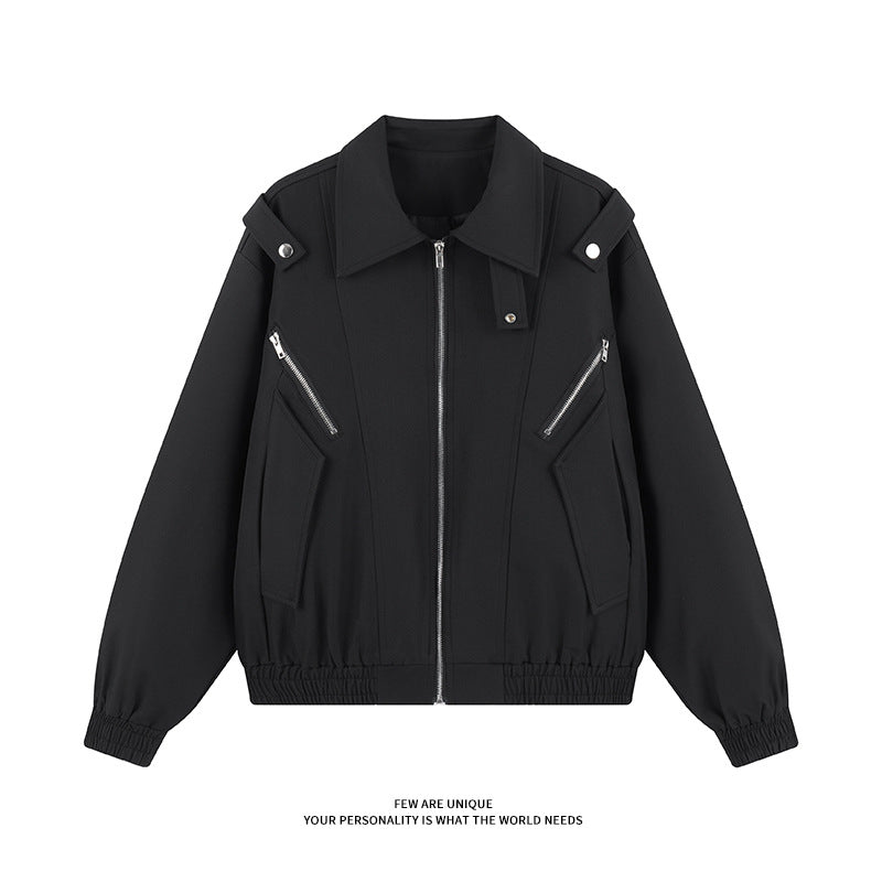 Ladies stylish windbreaker jacket with functional zip pockets and elastic cuffs Lune London