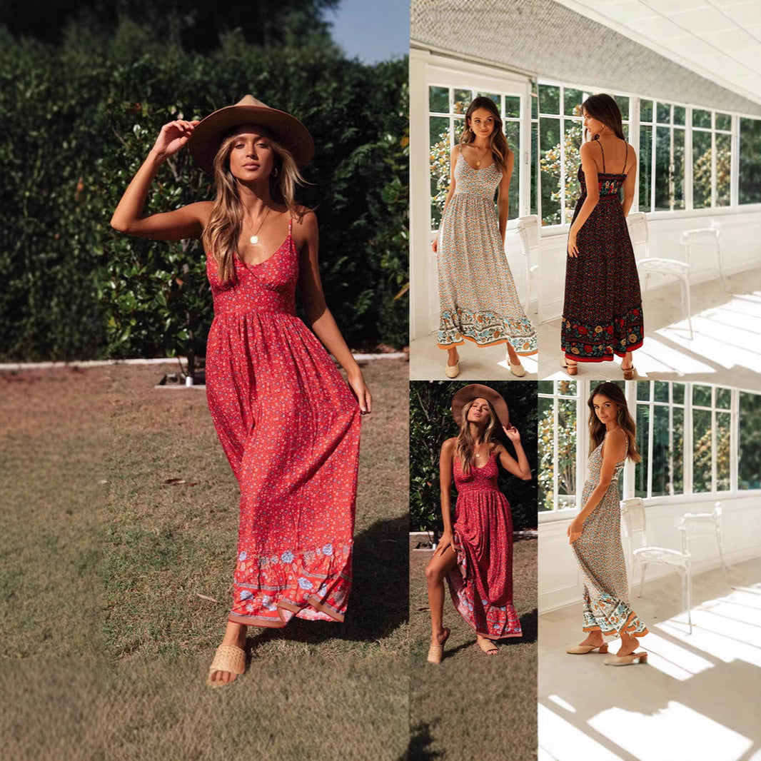 Lune London Floral Pattern Maxi Dress for Women