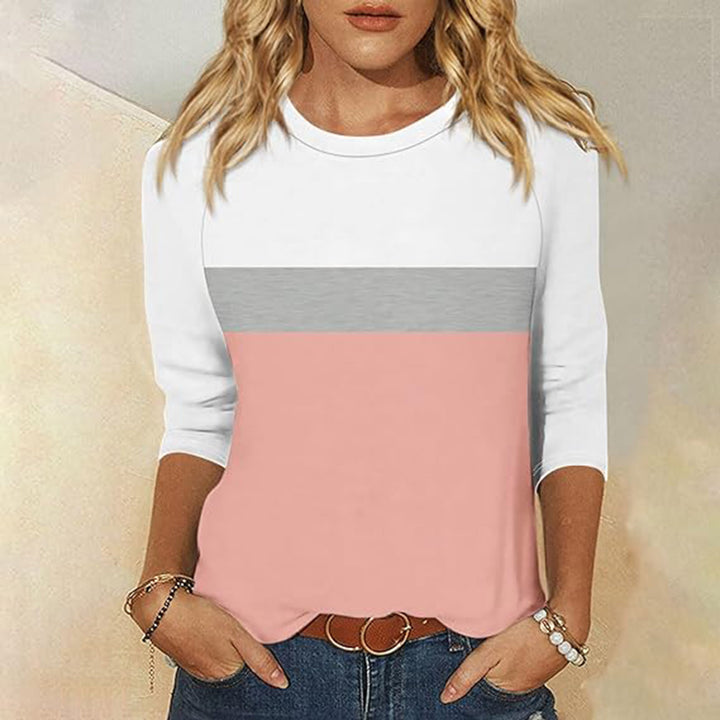 Lune London women's casual T-shirt with trendy color block design