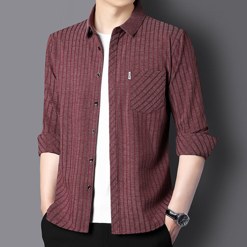 Casual long-sleeved shirt for men with modern striped pattern Lune London