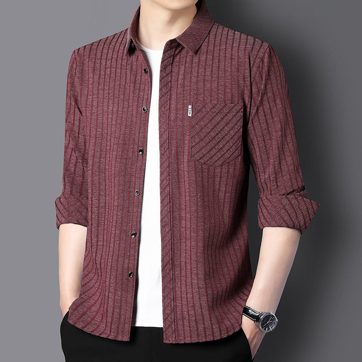 Casual long-sleeved shirt for men with modern striped pattern Lune London