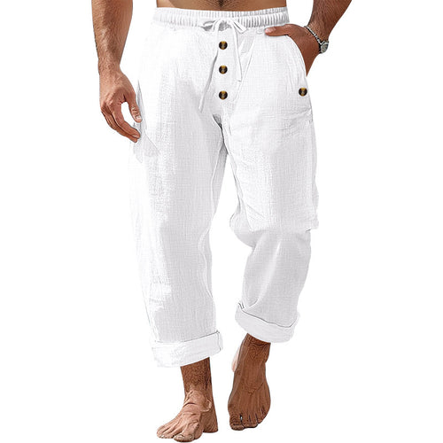 Men's casual beach shorts with elastic waistband and practical button details Lune London