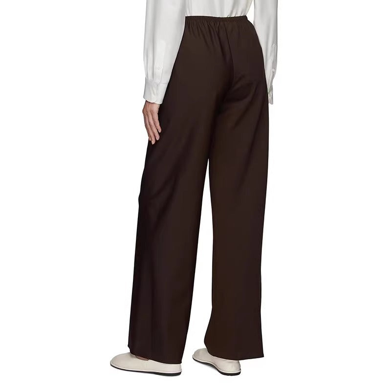 Pantalon large en tissu pour femmes avec taille élastique Chic & Stil