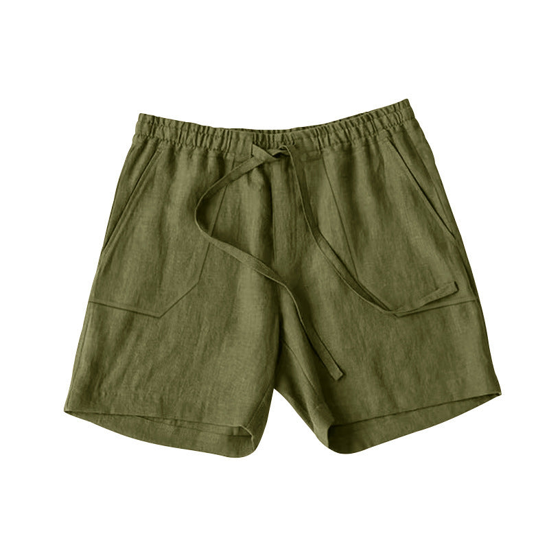 Shorts d'été en lin pour femmes avec taille élastique et poches pratiques Lune London