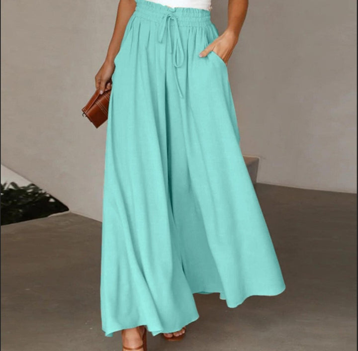 Wide-leg pants for women with elastic waistband and pockets Lune London