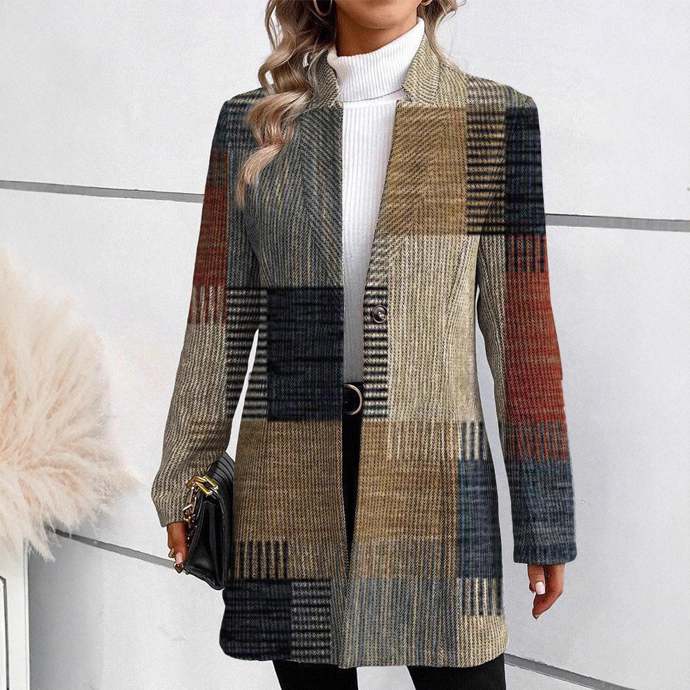 Elegant checkered coat for women Lune London
