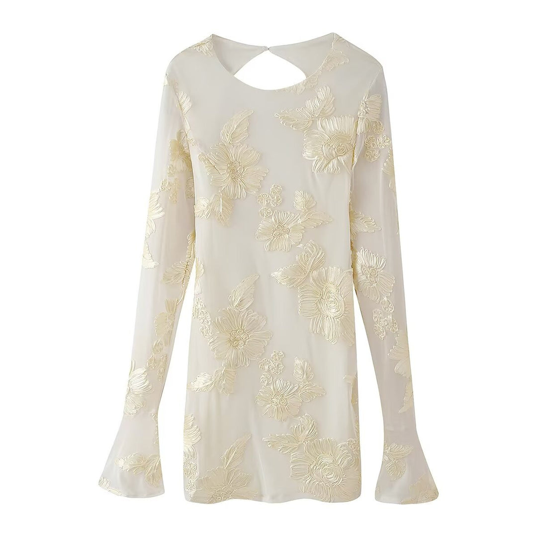 Women's top with floral lace and elegant cut at the back Lune London