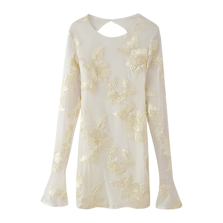Women's top with floral lace and elegant cut at the back Lune London
