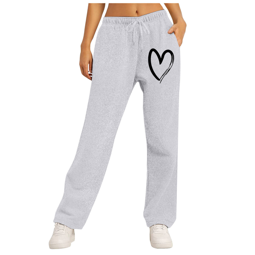 Women's casual leisure pants with modern heart design Chic & Stil
