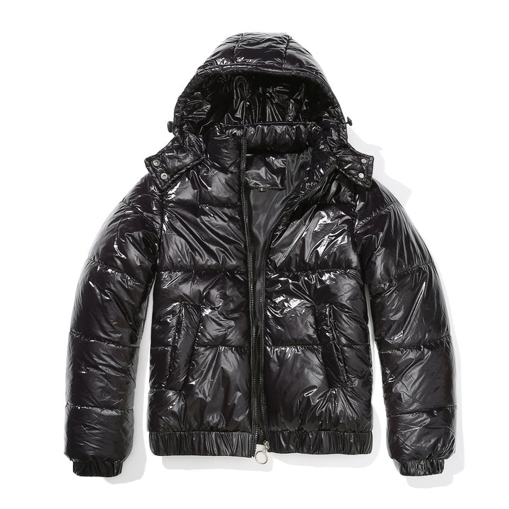 Shiny quilted jacket for women with removable hood Lune London