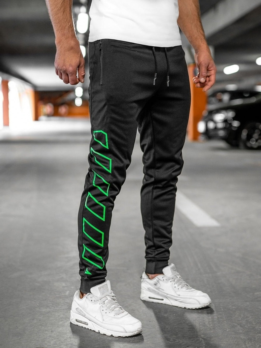 Slim fit sporty jogger pants for men with side zipper Lune London