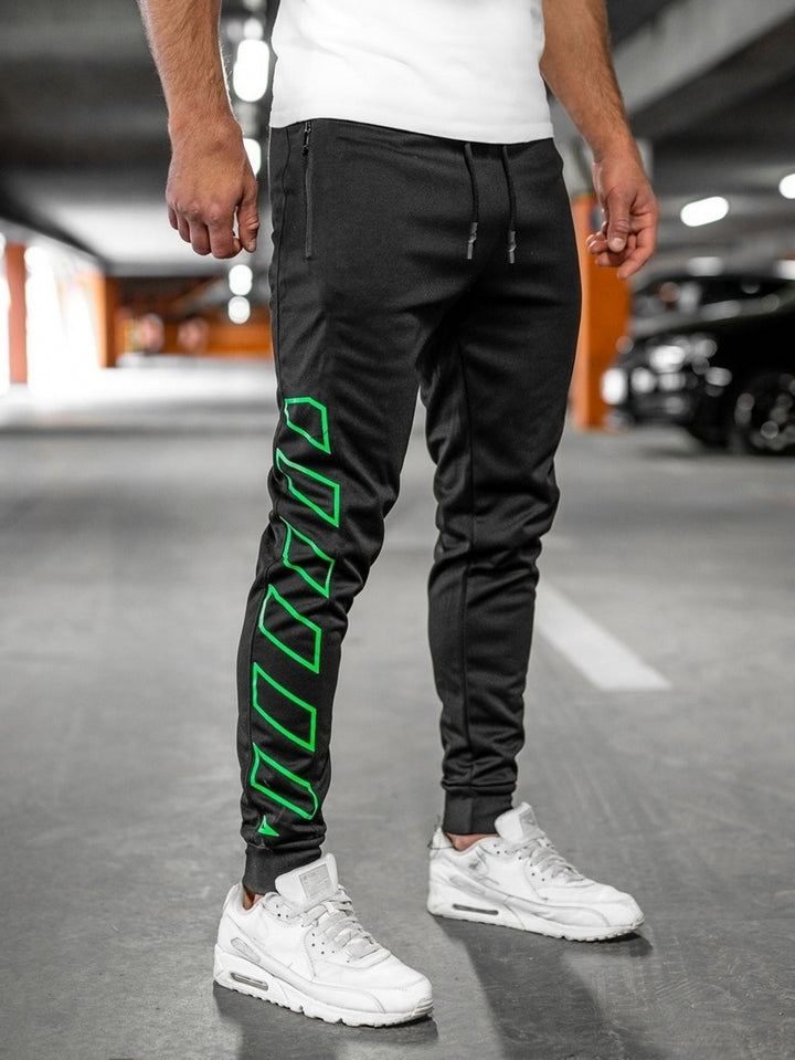 Slim fit sporty jogger pants for men with side zipper Lune London