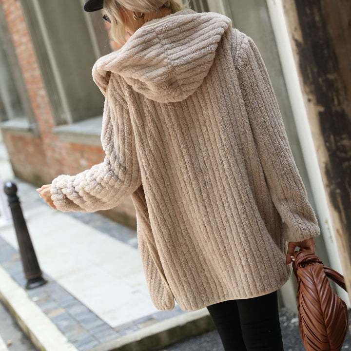 Ladies long soft jacket with structured design Lune London