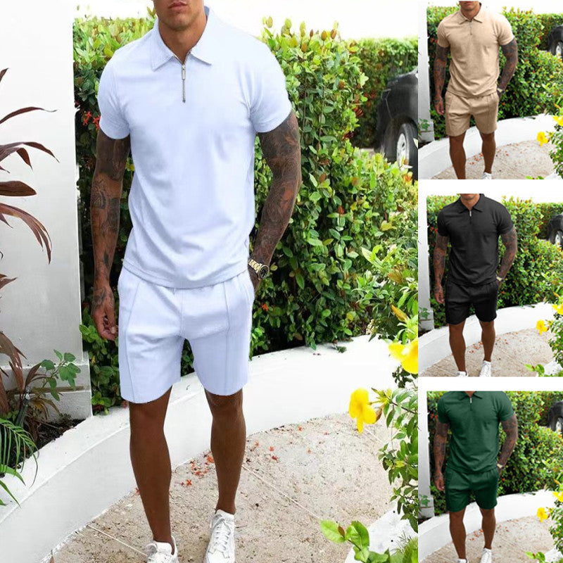 Men's Comfortable Chic Polo and Leisure Shorts Set