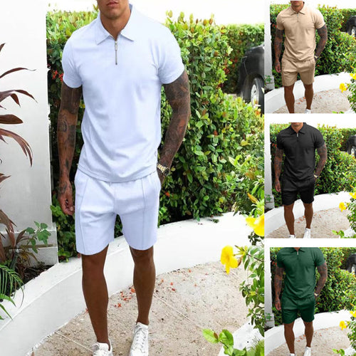 Men's Comfortable Chic Polo and Leisure Shorts Set